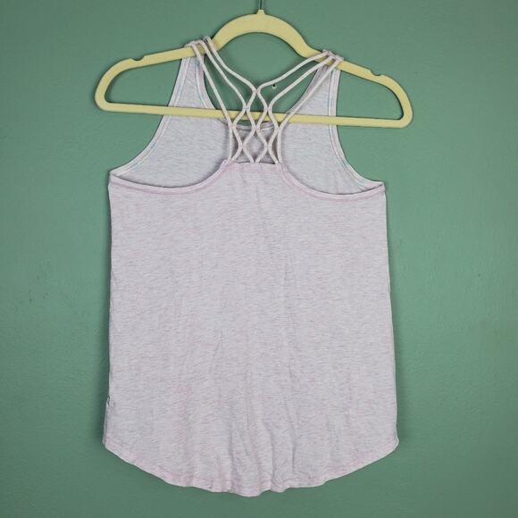 Ivivva Quiet Moments Heathered Pink  Silver Foil Strappy Tank Top Size 14 - Picture 3 of 6